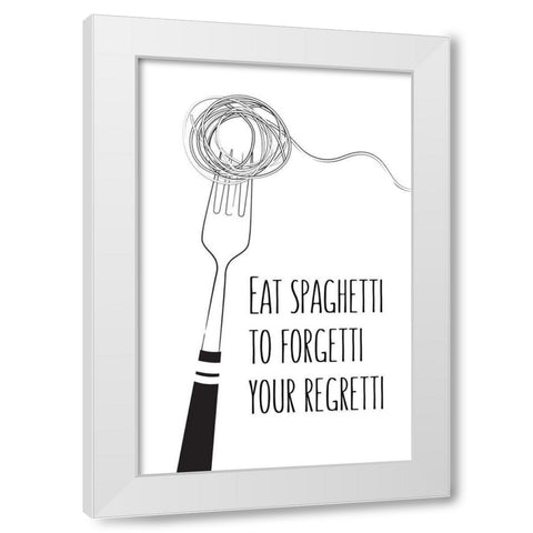 Spaghetti White Modern Wood Framed Art Print by Aesthete