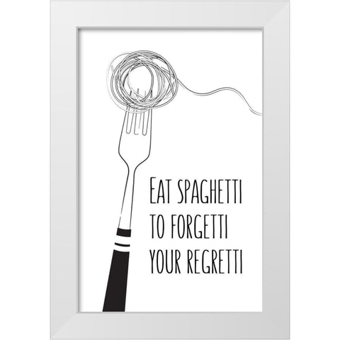 Spaghetti White Modern Wood Framed Art Print by Aesthete