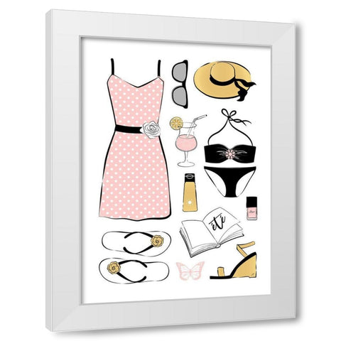 Summer Style White Modern Wood Framed Art Print by Aesthete
