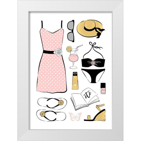 Summer Style White Modern Wood Framed Art Print by Aesthete
