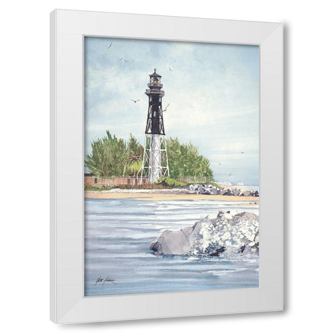 Hillsboro Inlet Lighthouse - Fl. White Modern Wood Framed Art Print by Rizzo, Gene