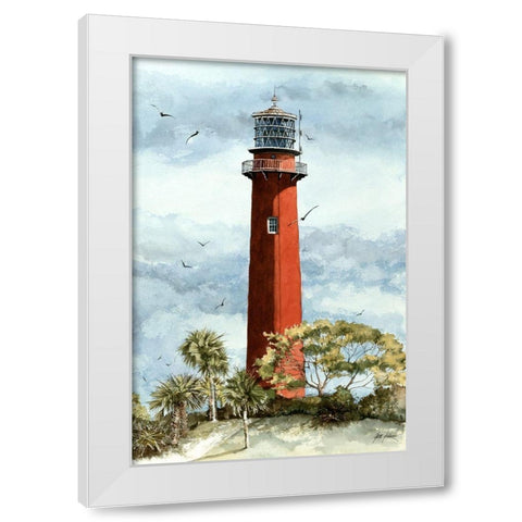 Jupiter Lighthouse-Old - Fl. White Modern Wood Framed Art Print by Rizzo, Gene