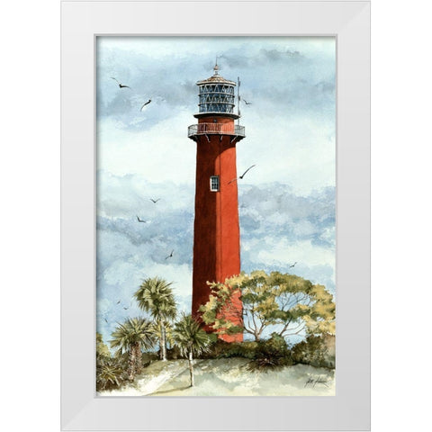 Jupiter Lighthouse-Old - Fl. White Modern Wood Framed Art Print by Rizzo, Gene