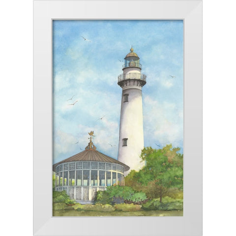 St. Simons Lighthouse White Modern Wood Framed Art Print by Rizzo, Gene