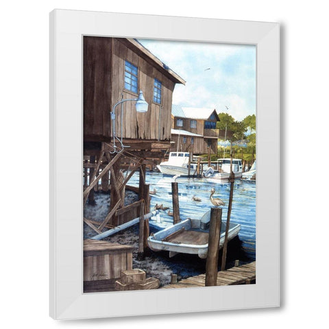 Crab Shack White Modern Wood Framed Art Print by Rizzo, Gene