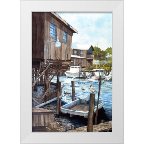 Crab Shack White Modern Wood Framed Art Print by Rizzo, Gene