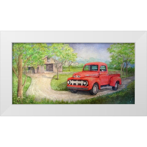 Old Red White Modern Wood Framed Art Print by Rizzo, Gene