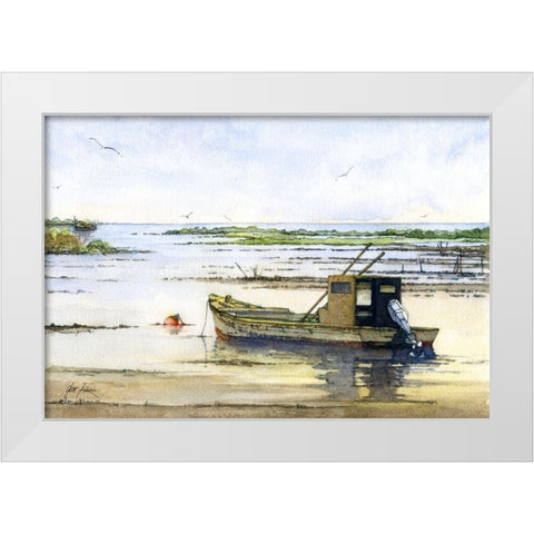 The Shallows White Modern Wood Framed Art Print by Rizzo, Gene