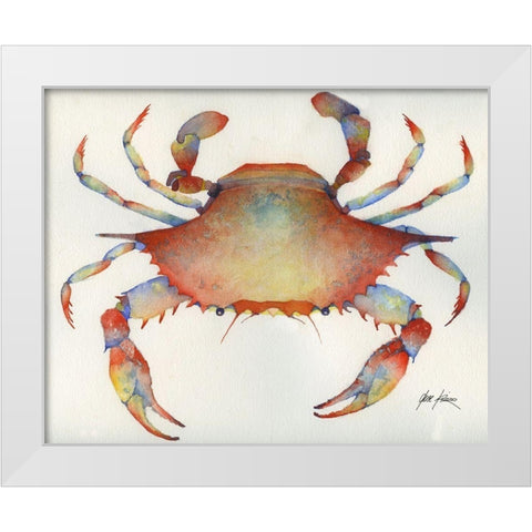 Red Crab White Modern Wood Framed Art Print by Rizzo, Gene