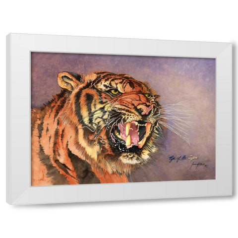 Eye Of The Tiger White Modern Wood Framed Art Print by Rizzo, Gene