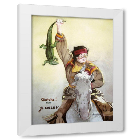 Gotcha Gator White Modern Wood Framed Art Print by Rizzo, Gene