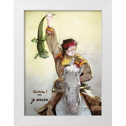 Gotcha Gator White Modern Wood Framed Art Print by Rizzo, Gene