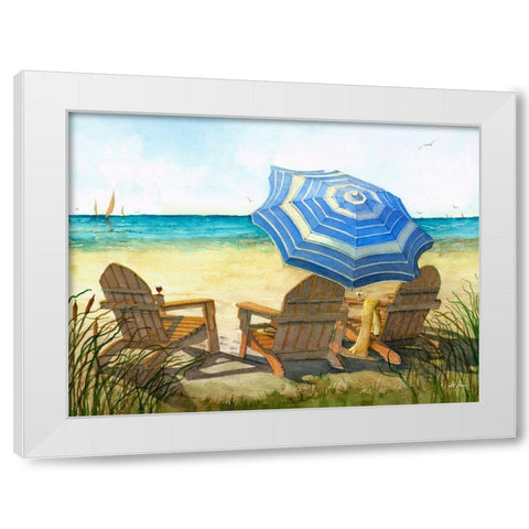 At The Beach White Modern Wood Framed Art Print by Rizzo, Gene