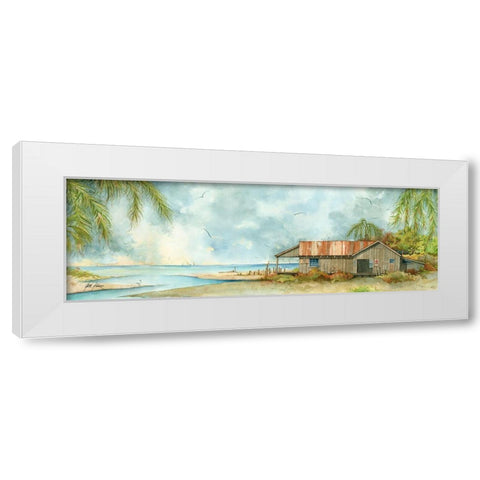 Beachside Bait White Modern Wood Framed Art Print by Rizzo, Gene