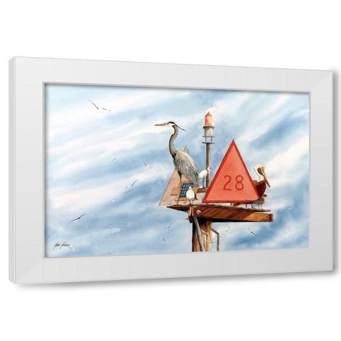 Birds Of A Feather White Modern Wood Framed Art Print by Rizzo, Gene