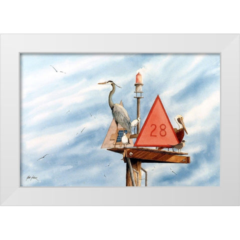 Birds Of A Feather White Modern Wood Framed Art Print by Rizzo, Gene