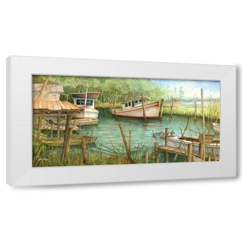 Cozy Creek White Modern Wood Framed Art Print by Rizzo, Gene