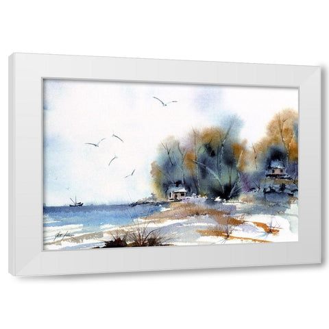 Coastal White Modern Wood Framed Art Print by Rizzo, Gene