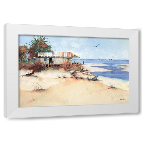 Dinghy White Modern Wood Framed Art Print by Rizzo, Gene