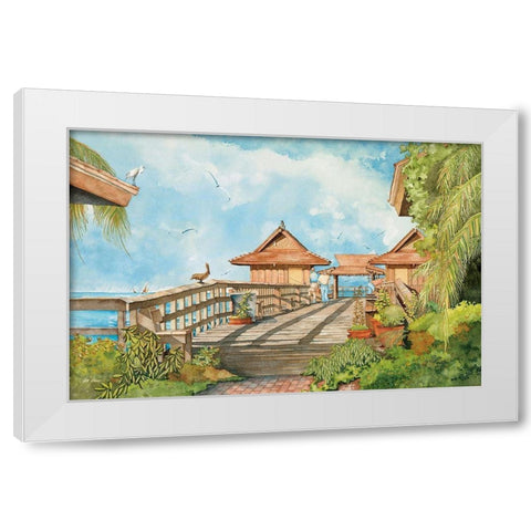 Naples Pier White Modern Wood Framed Art Print by Rizzo, Gene