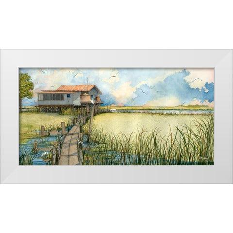 Pathway To Paradise White Modern Wood Framed Art Print by Rizzo, Gene