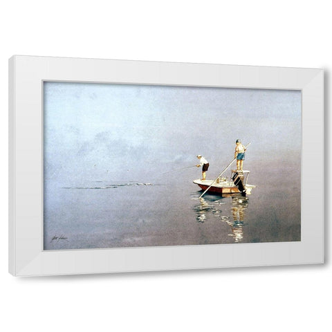 Slick Calm White Modern Wood Framed Art Print by Rizzo, Gene