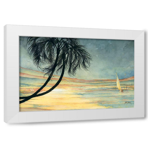 Sunset Sailing White Modern Wood Framed Art Print by Rizzo, Gene