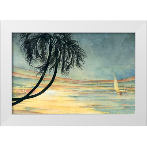 Sunset Sailing White Modern Wood Framed Art Print by Rizzo, Gene