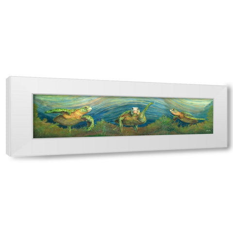 TurtleMania White Modern Wood Framed Art Print by Rizzo, Gene