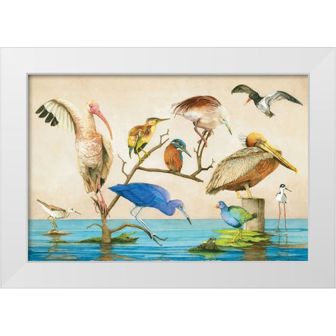 Blue Bird Gang White Modern Wood Framed Art Print by Rizzo, Gene