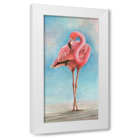 Flamingo - Sassy White Modern Wood Framed Art Print by Rizzo, Gene