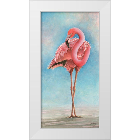 Flamingo - Sassy White Modern Wood Framed Art Print by Rizzo, Gene