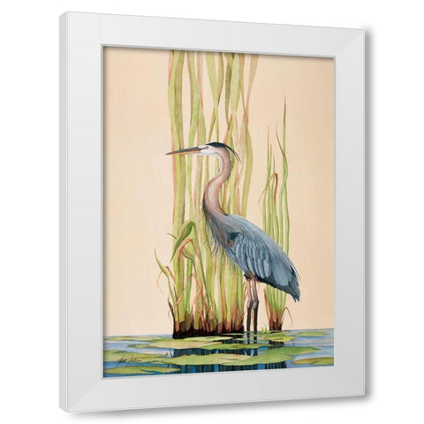 Great Blue Heron White Modern Wood Framed Art Print by Rizzo, Gene