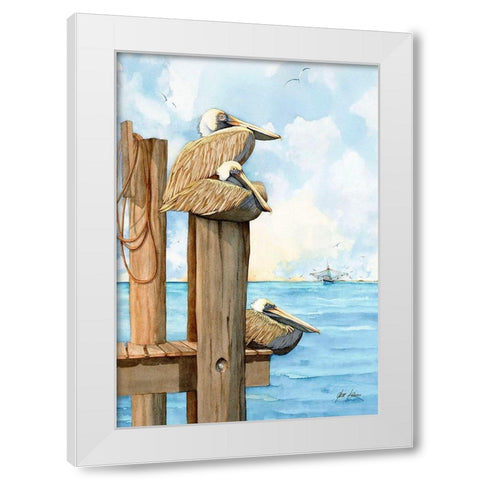 Larry, Moe And Curly White Modern Wood Framed Art Print by Rizzo, Gene