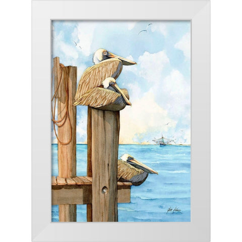 Larry, Moe And Curly White Modern Wood Framed Art Print by Rizzo, Gene