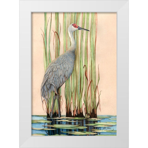 Sandhill Crane White Modern Wood Framed Art Print by Rizzo, Gene