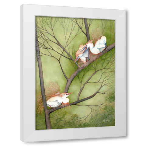 Threes A Crowd White Modern Wood Framed Art Print by Rizzo, Gene