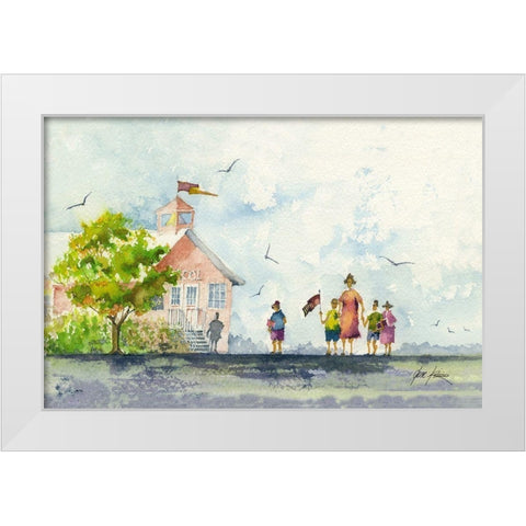 School People White Modern Wood Framed Art Print by Rizzo, Gene