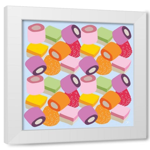 All of the Sweets White Modern Wood Framed Art Print by Hollie, Jasmine