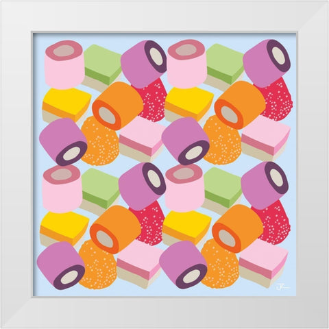 All of the Sweets White Modern Wood Framed Art Print by Hollie, Jasmine