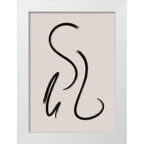 Brush Lines No.1 White Modern Wood Framed Art Print by Ratcliffe, Tiffany