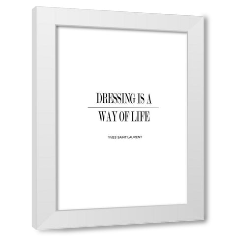 Dressing YSL White Modern Wood Framed Art Print by Mi, Suki