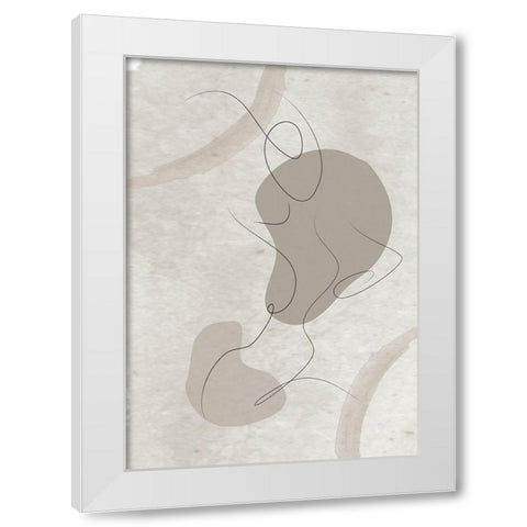 Figure 01 White Modern Wood Framed Art Print by Ratcliffe, Tiffany