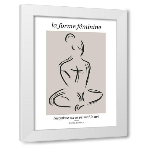 Forme Feminine White Modern Wood Framed Art Print by Ratcliffe, Tiffany