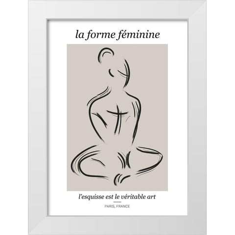 Forme Feminine White Modern Wood Framed Art Print by Ratcliffe, Tiffany