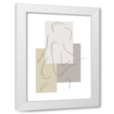 Geometric Figure White Modern Wood Framed Art Print by Ratcliffe, Tiffany