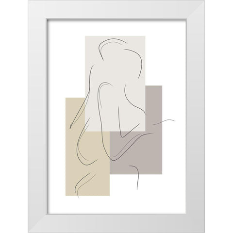 Geometric Figure White Modern Wood Framed Art Print by Ratcliffe, Tiffany