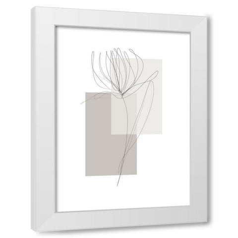 Geometric Flower No.1 White Modern Wood Framed Art Print by Ratcliffe, Tiffany