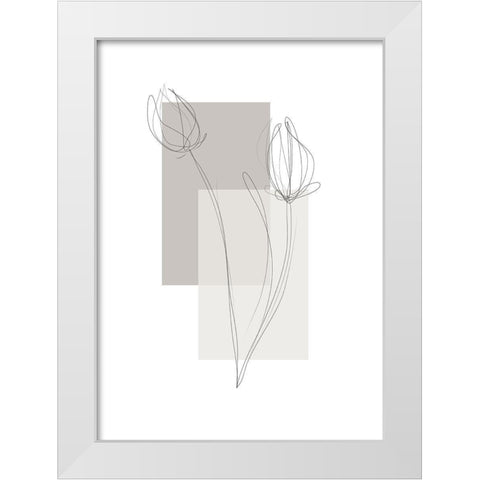Geometric Flower No.2 White Modern Wood Framed Art Print by Ratcliffe, Tiffany
