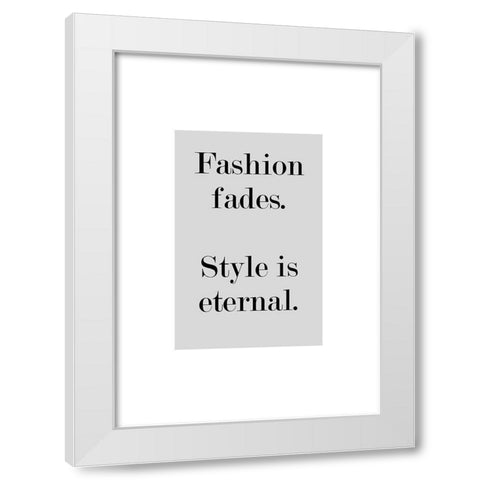 Fashion Fades White Modern Wood Framed Art Print by Mi, Suki